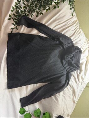 Cable & Gauge Charcoal Gray Cowl Neck Sweater